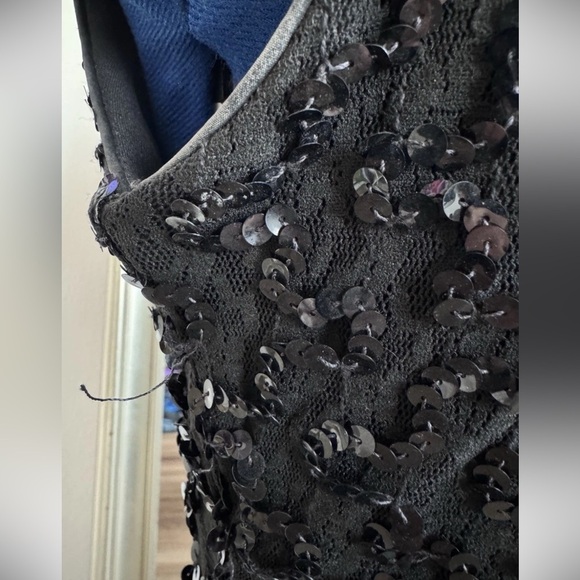 vintage 70s 80s dave and johnny sequin beaded Fringed Flapper Dress sleeveless - Picture 9 of 16